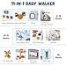 Giant bean Wooden Baby Push Walker with Activity Center Car Traffic Theme Tool Bench Shape Sorter Steering Wheel Gears Montessori Toy for Toddler 13 Walking Toy Speed Adjustable - Image 4