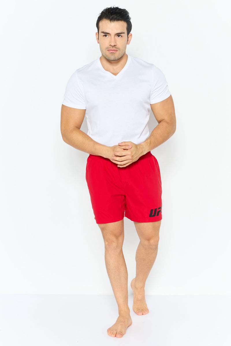 Ufc Men Brand Logo Board Shorts, Red - Image 3