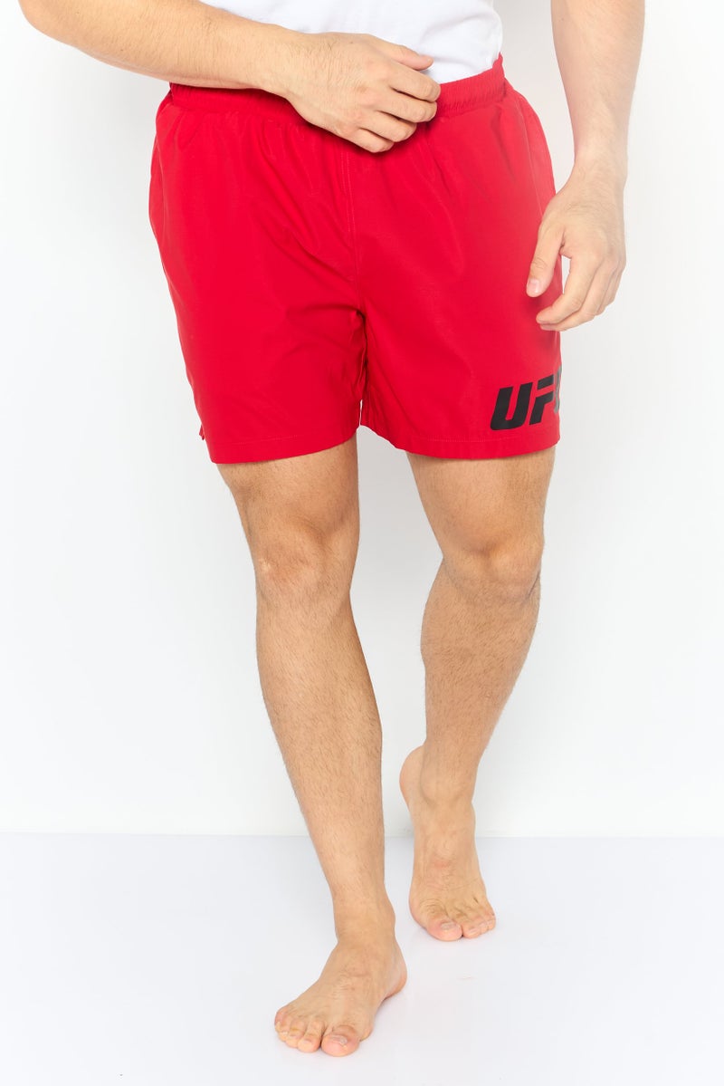 Ufc Men Brand Logo Board Shorts, Red - Image 1