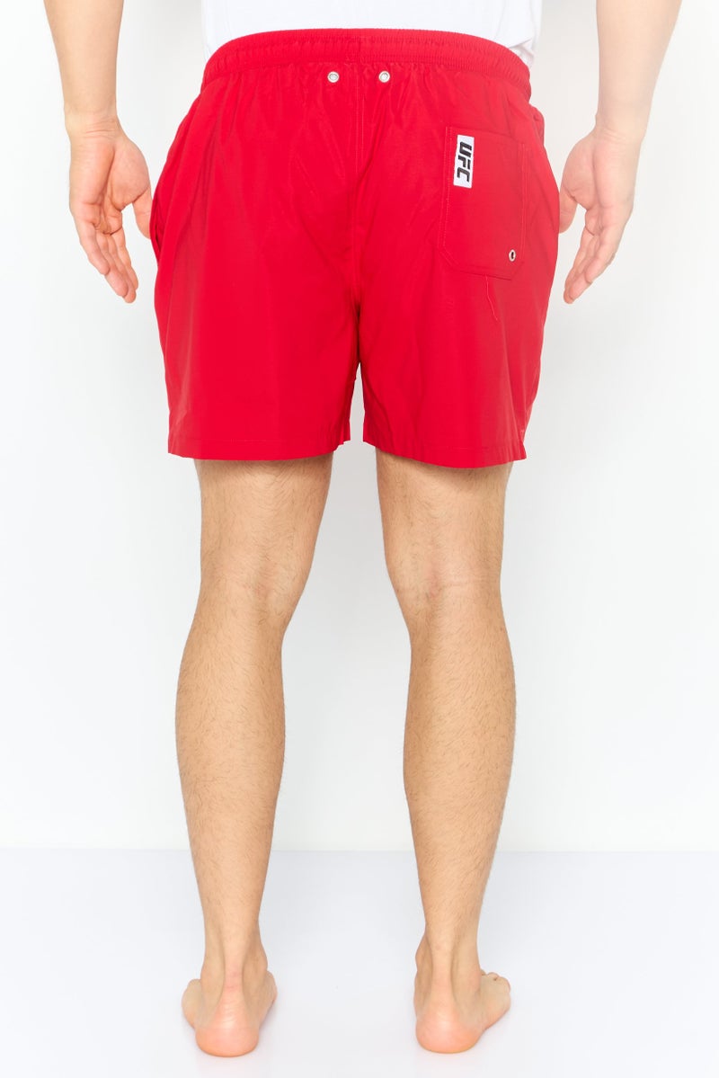 Ufc Men Brand Logo Board Shorts, Red - Image 4