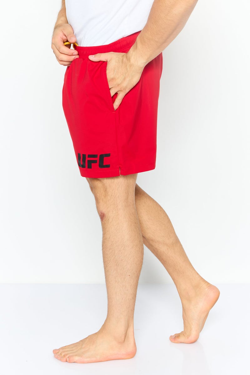 Ufc Men Brand Logo Board Shorts, Red - Image 2
