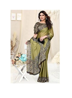 Accessorize Kingdom Women's Plain Weave Chiffon Geometric Printed Saree with Blouse Piece  - Image 2