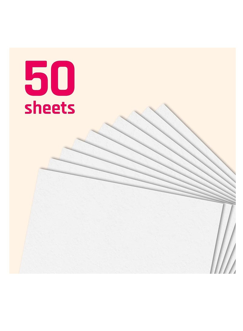 Premify 50Pcs Blank White Cards, 300GSM 50 Sheets A4 Size Cardstock Premium Thick Paper Printer Arts Craft Card - Image 3