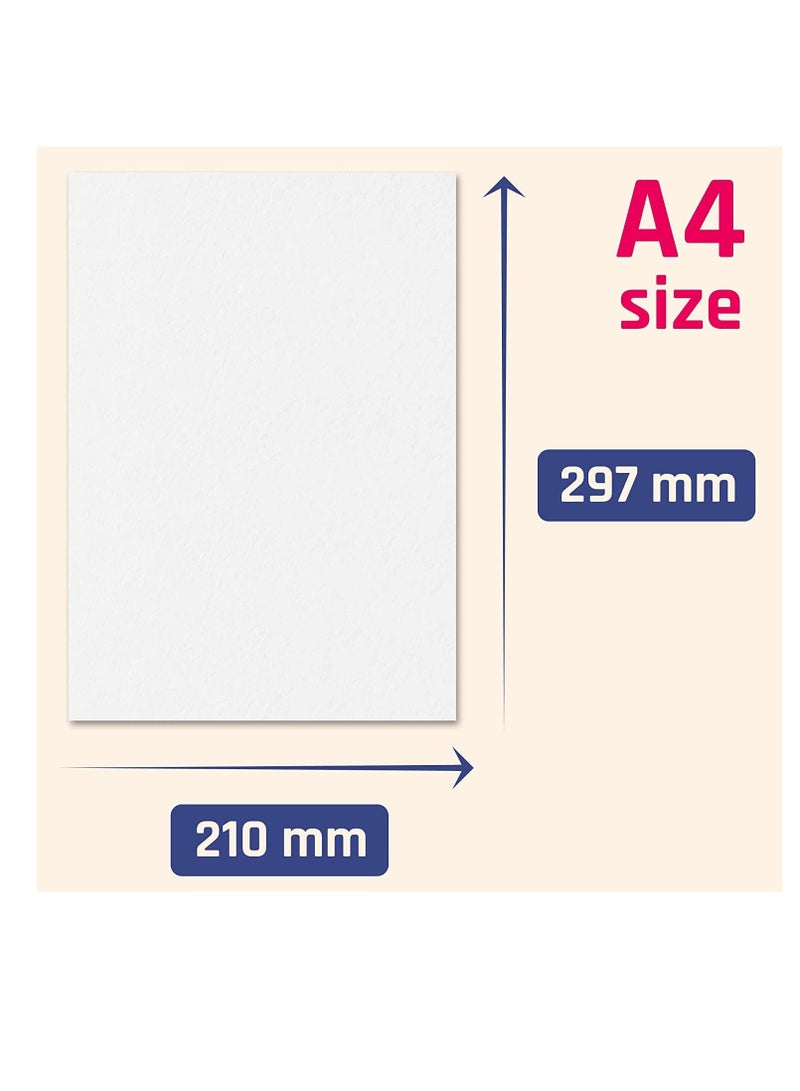 Premify 50Pcs Blank White Cards, 300GSM 50 Sheets A4 Size Cardstock Premium Thick Paper Printer Arts Craft Card - Image 5