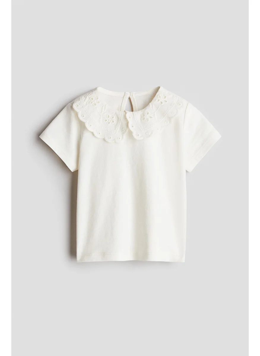 اتش اند ام Broderie-Anglaise-Collared Top