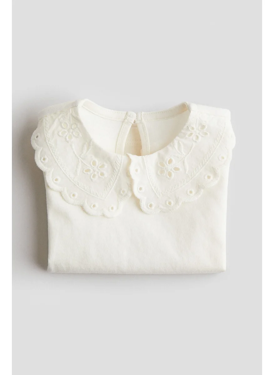 اتش اند ام Broderie-Anglaise-Collared Top