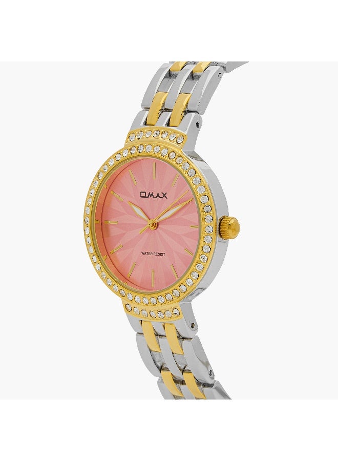 OMAX ساعة يد أنالوج وردية للنساء من أومكس - Image 4