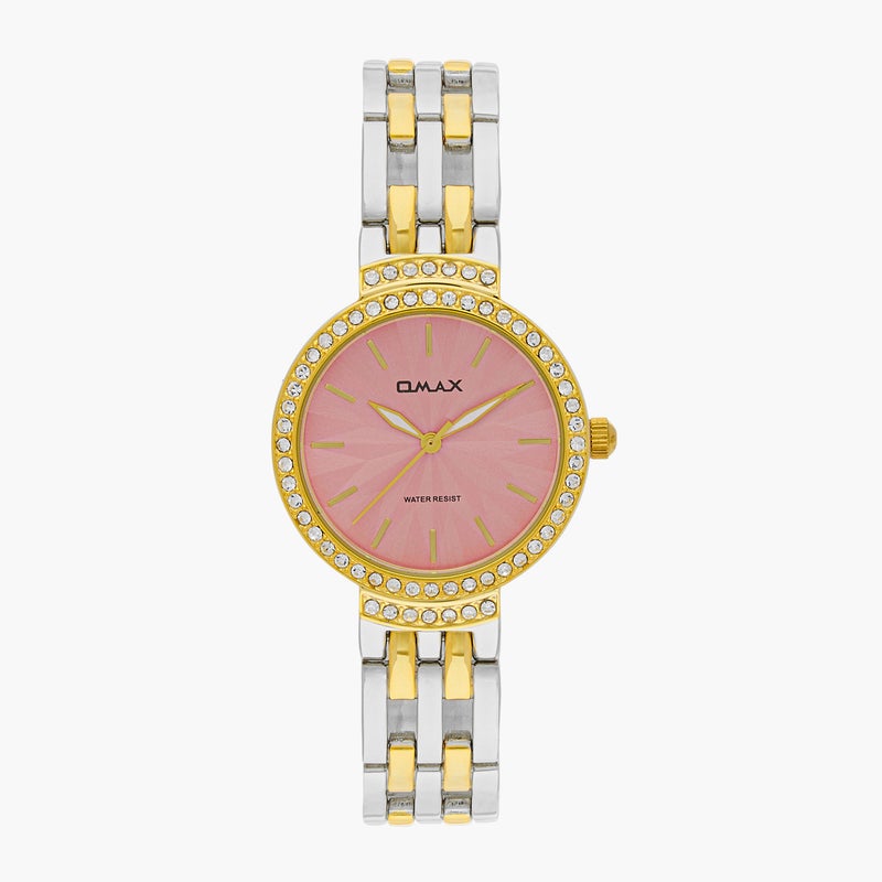 OMAX ساعة يد أنالوج وردية للنساء من أومكس - Image 1