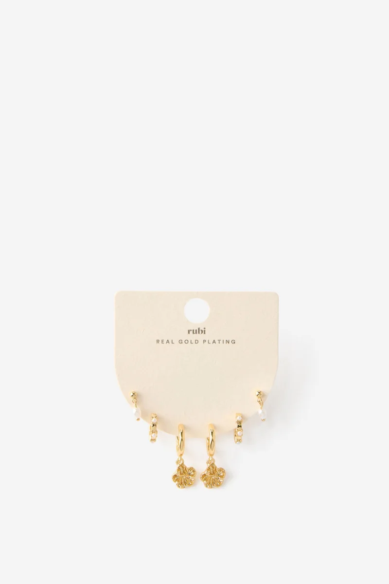 Rubi  3Pk Mid Earring for Women | Best Price UAE