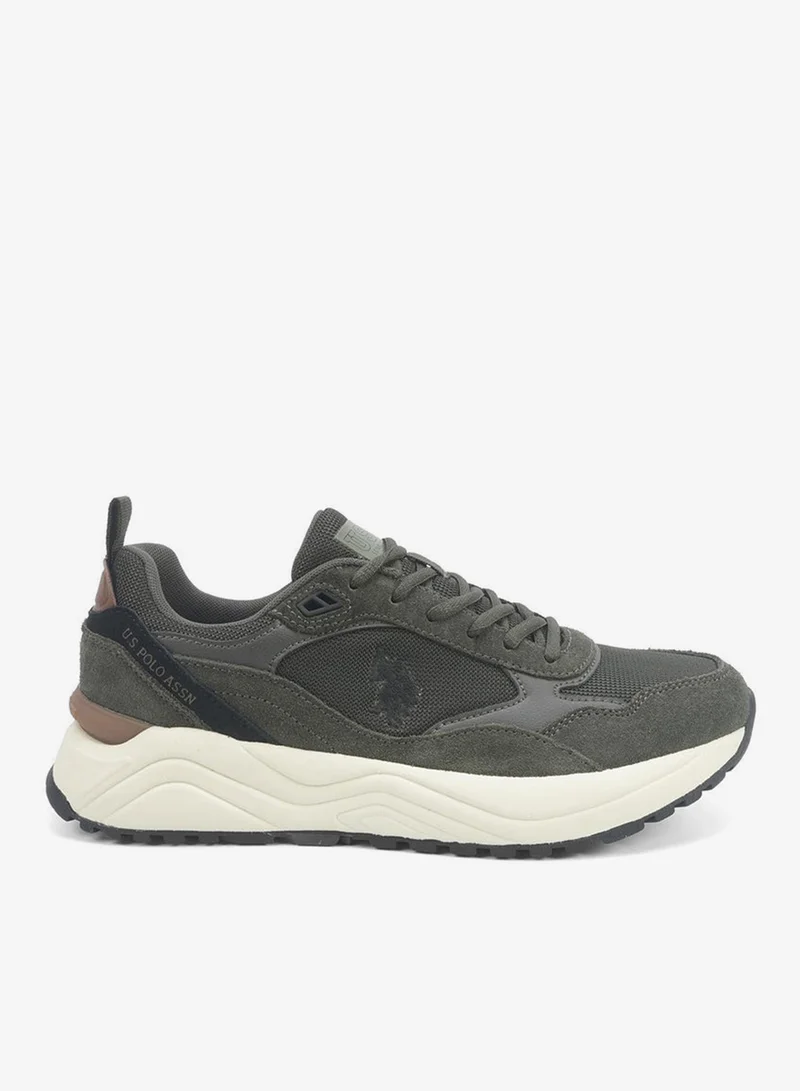 U.S. Polo Assn. Men's Khaki Low-Top Sneakers - Lightweight Shoes Timeless Lace-Up Style