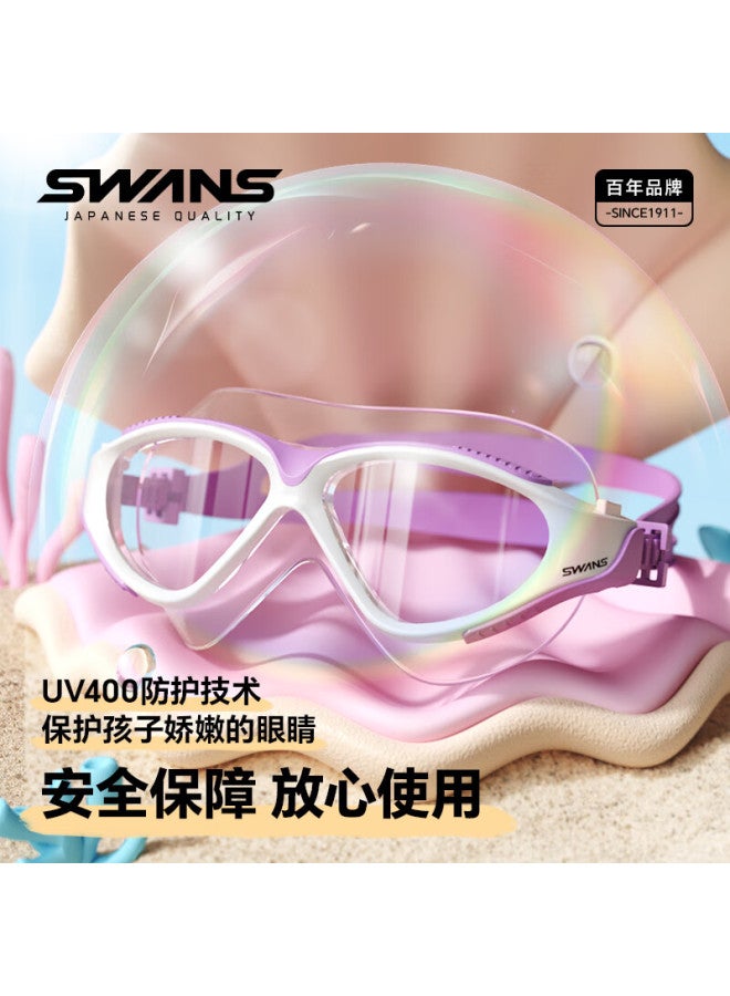 Swans Kids Swim Goggles High Definition Large Frame Waterproof Anti-Fog Wide View Comfortable Fit Non-Leaking Eye Swimming Diving Goggles Purple - Image 3