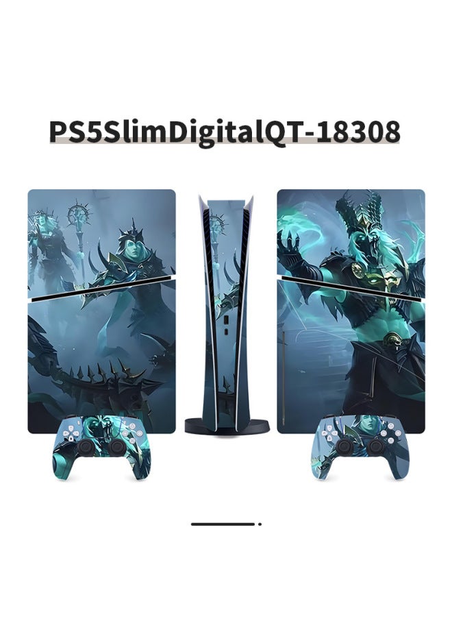Suitable For Sony PS5 Game Sticker Digital Version Protective Film Cool Fashion Trendy Game Full Set Of Sticker Film-Color:PS5SlimDigitalQT-18308  - Image 1