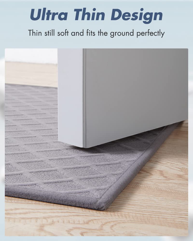 AMOAMI Ultra Thin Bath Mat, Rubber Backed Bath Mats for Bathroom Non Slip, Absorbent Bathroom Mat for Floor Machine Washable Bathroom Rugs, Shower, Sink (17"x28", Grey) - Image 4