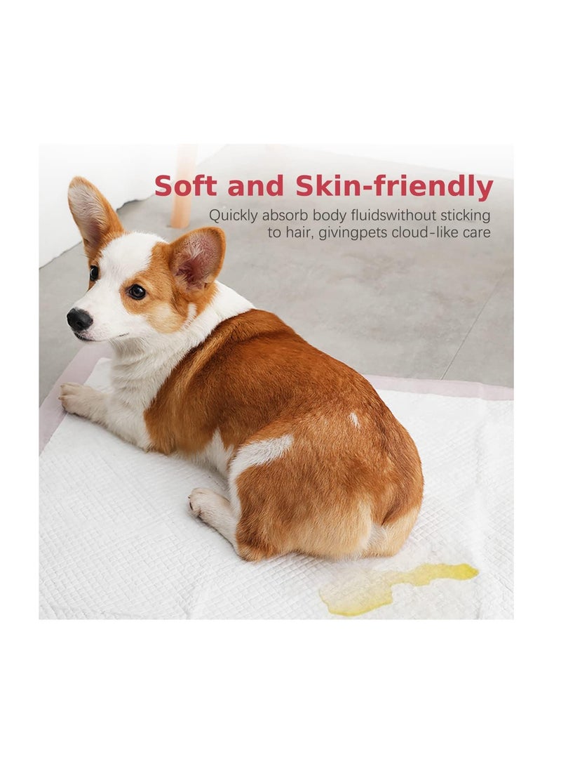 ECVV وسادات تدريب الحيوانات الأليفة من ECVV، وسادات تبول للاستخدام مرة واحدة للكلاب والجراء والقطط والأرانب والحيوانات الأليفة، سريعة الجفاف ولا تتسرب، فائقة الامتصاص، 60 × 60 سم، 40 قطعة، وردي - Image 3
