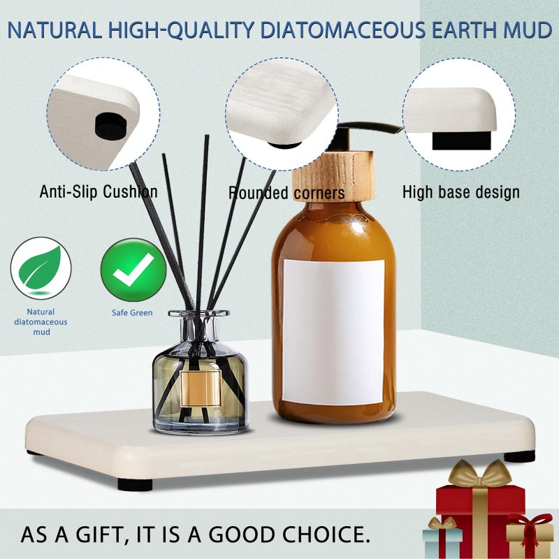 Lyxel 4PCS Water Absorbing Stone Tray, Quick Drying Diatomite Stone Sink Tray, Water Absorbent Stone Coasters for Bathroom Counter, Kitchen Soap Dish Holders Toothbrush Holders in Modern Home - Image 3
