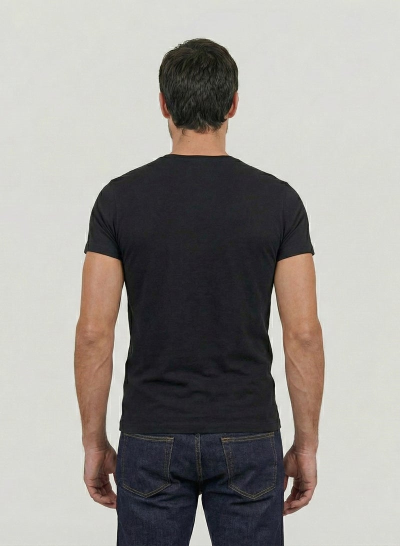 دايس اندر شيرت رجالي أساسي برقبة دائرية، بقصة ضيقة، وأكمام قصيرة، مصنوع من القطن والليكرا - Image 3