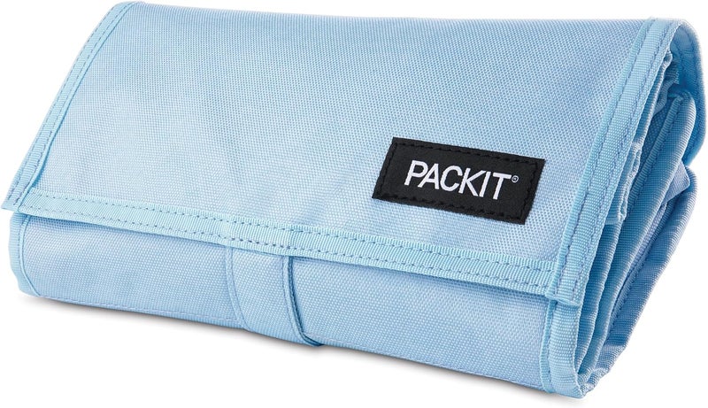 Pac-Kit ® Freezable Lunch Bag, Sky Blue, Built with ECOFREEZE® Technology, Foldable, Reusable, Zip and Velcro Closure with Buckle Handle, Designed for Work Lunches and Fresh Lunch On the Go - Image 5