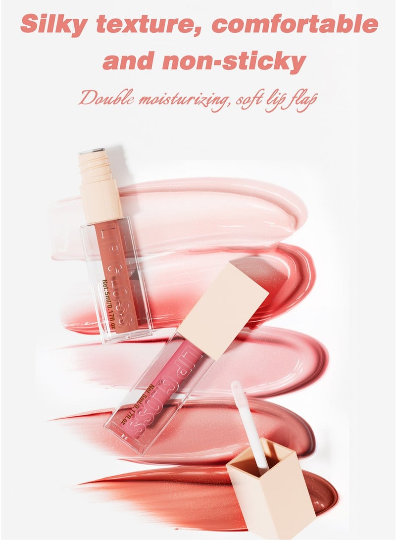 HelloKiss Lip Gloss, Moisturizing Glossy Lip Glaze, Lightweight Plumping Long Lasting Waterproof Mirror Liquid Lipstick, Long Lasting Non-stick - Image 3