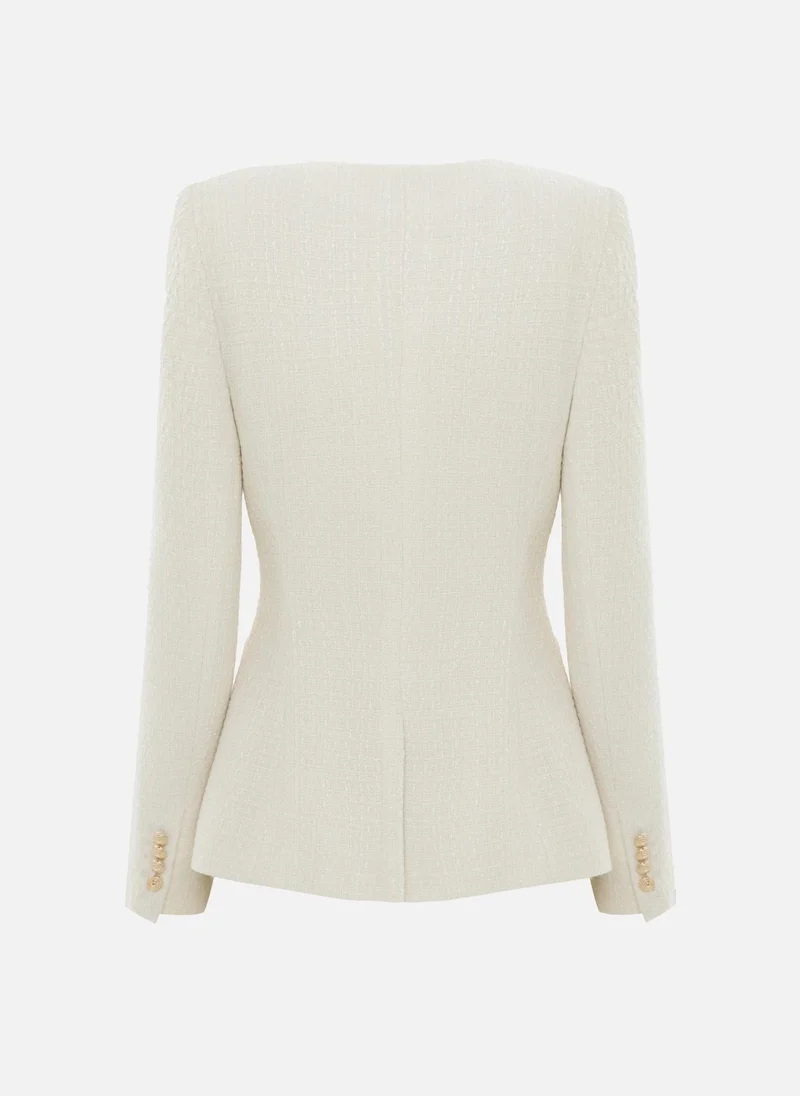 Lichi  Fitted tweed jacket with golden fittings for Women | Best Price UAE