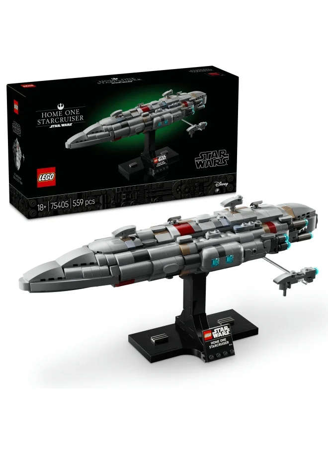 ليغو Star Wars 75405 Home One Starcruiser Building Set for Adults, Collectible Build-and-Display Starship Model with a Stand, Birthday Gift Idea for Men, Women and Teenage Fans of Return of The Jedi (559 pieces)