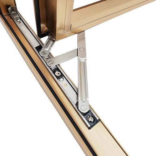 I-EASYDWW IEASYDWW Stainless Steel Window Hinges Casement Hinges Friction Stay 2mm Thick 185mm Groove SUS304 14 Inch 1 Pair - Image 1