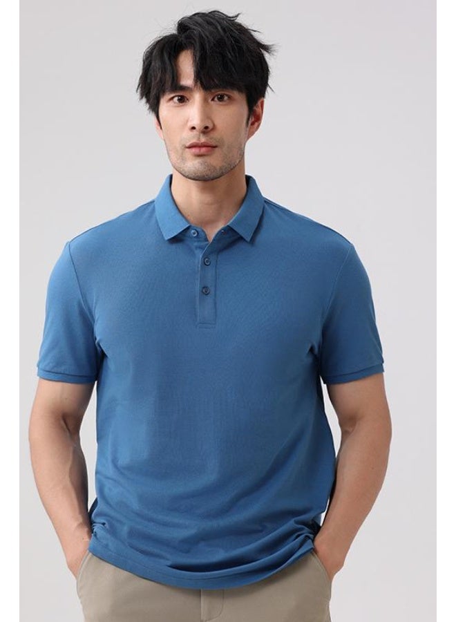 High-End Island Cotton Polo Shirt Short Sleeve Turn-down Collar Workwear Printed Logo DIY Embroidery Cultural T-shirt  - Image 1