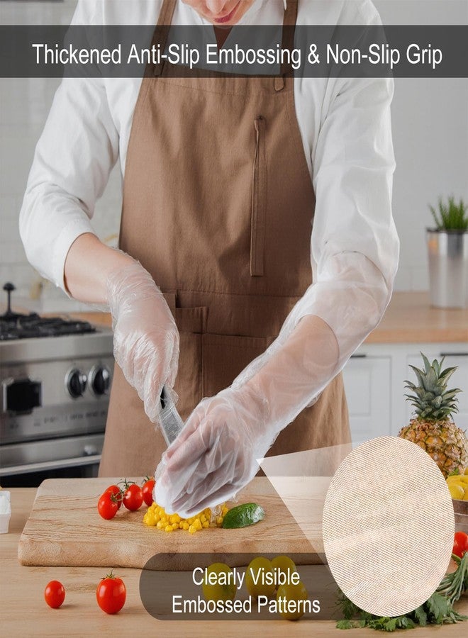 Heclia Long Sleeve Cleaning Gloves 20 PCS Disposable Elbow Length Plastic Sleeve Reusable & Waterproof Protective Arm Gloves for Cooking Household Duties Cleaning Kitchen Dishwashing Gardening 18inch - Image 5