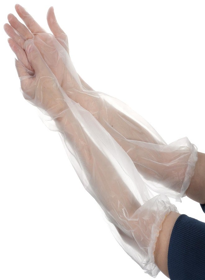 Heclia Long Sleeve Cleaning Gloves 20 PCS Disposable Elbow Length Plastic Sleeve Reusable & Waterproof Protective Arm Gloves for Cooking Household Duties Cleaning Kitchen Dishwashing Gardening 18inch - Image 1
