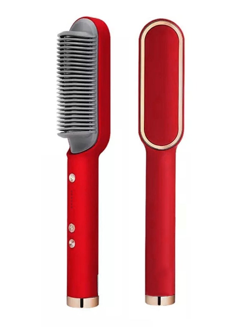 DubaiGallery Hair Straightener Brush, Hair Straightening Iron Comb, Fast Heating & Built with 5 Temp Settings & Anti-Scald, Perfect for Professional Salon at Home Hair Styler, Multicolour