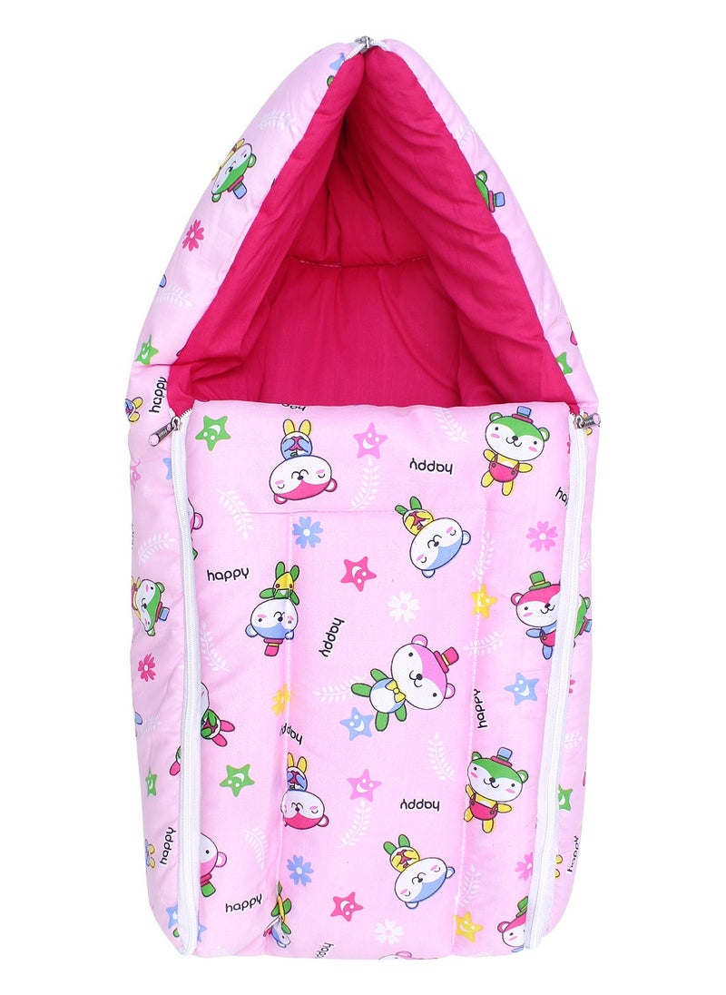 Superminis Plush and Soft Baby Sleeping Bag  with  Zipper Closure– Breathable, Cushioned– Perfect for Newborns and Infants, 0M+, Baby Sleeping Bed of 32-inch X 18-inch X 4-inch Size (Pink), Pack of 1  - Image 5
