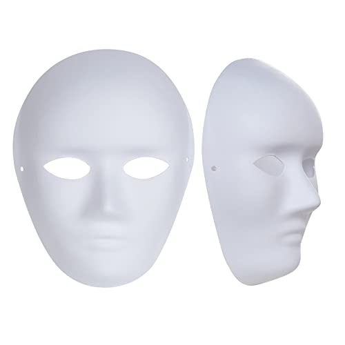 Yookat 9 Pieces DIY Full Face Masks Plain White Mask Full Face Blank Paintable Mask Mardi Gras Masks Masquerade Masks - Image 2