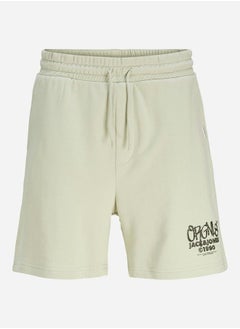 Logo Print Relaxed Fit Shorts with Drawcord