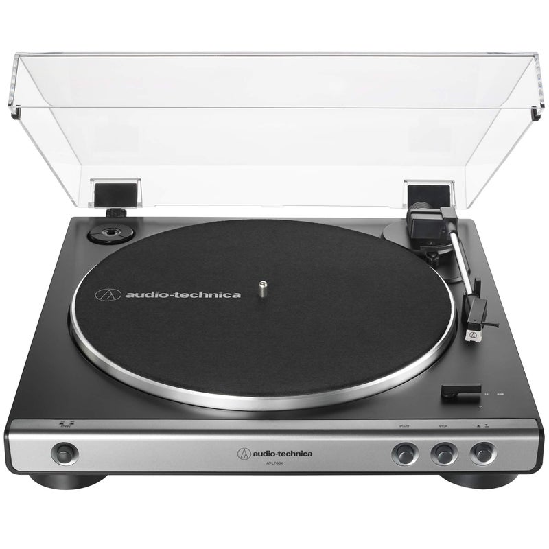 AudioTechnica AtLP60XGM Fully Automatic BeltDrive Stereo Turntable GunmetalBlack HiFidelity Plays 33 13 and 45 RPM Vinyl Records Dust Cover AntiResonance DieCast Aluminum Platter
