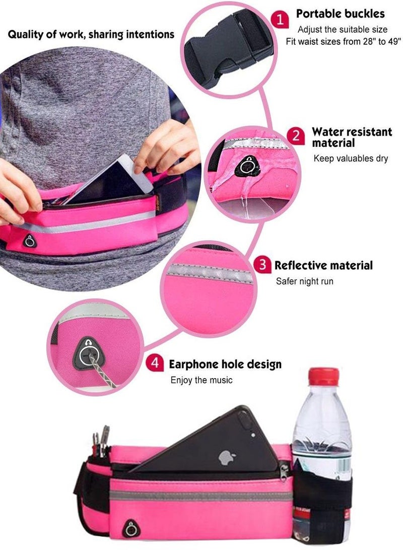 QUTOOB Sports and Workout Waist Bag Money Belt for Running, Cycling, Travelling, Walking, Hiking, Multipocketed Running Waist Belt, Dedicated Slots For Water Bottle Keys Mobile Money Headphone  - Image 3