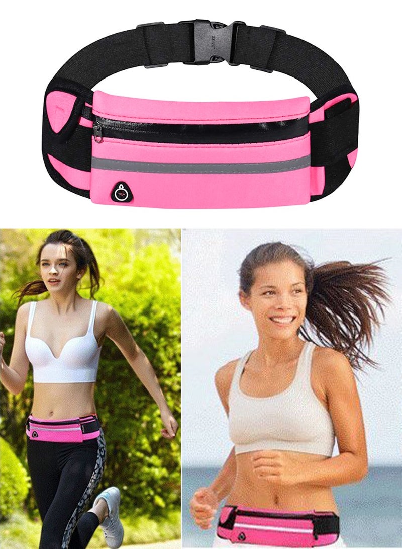 QUTOOB Sports and Workout Waist Bag Money Belt for Running, Cycling, Travelling, Walking, Hiking, Multipocketed Running Waist Belt, Dedicated Slots For Water Bottle Keys Mobile Money Headphone  - Image 1