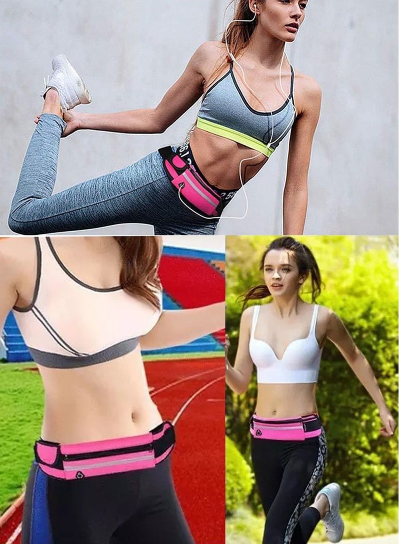 QUTOOB Sports and Workout Waist Bag Money Belt for Running, Cycling, Travelling, Walking, Hiking, Multipocketed Running Waist Belt, Dedicated Slots For Water Bottle Keys Mobile Money Headphone  - Image 4