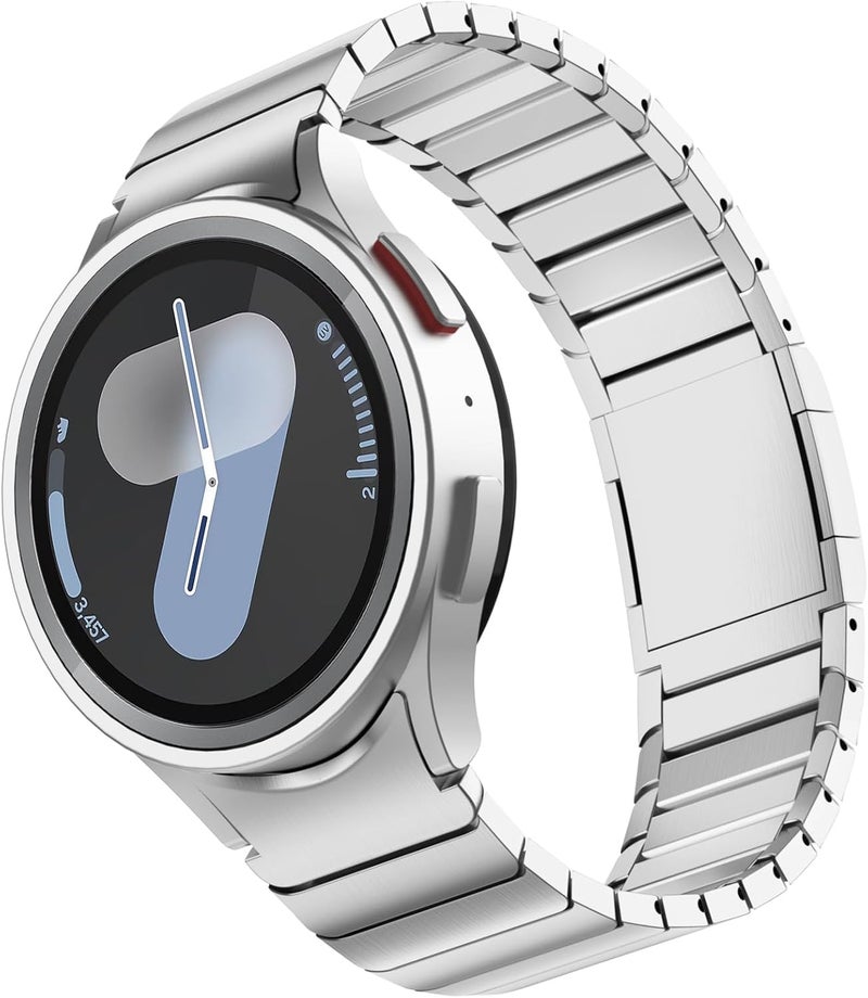 FULLIFE Compatible with Samsung Galaxy Watch 6 Classic Band 47mm Galaxy Watch 5 Pro/Galaxy Watch 6 5 4/Galaxy Watch 4 Classic Stainless Steel Metal with Magnetic Clasp No Gap Band for Men - Image 1