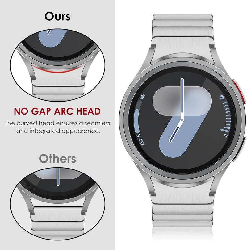 FULLIFE Compatible with Samsung Galaxy Watch 6 Classic Band 47mm Galaxy Watch 5 Pro/Galaxy Watch 6 5 4/Galaxy Watch 4 Classic Stainless Steel Metal with Magnetic Clasp No Gap Band for Men - Image 4