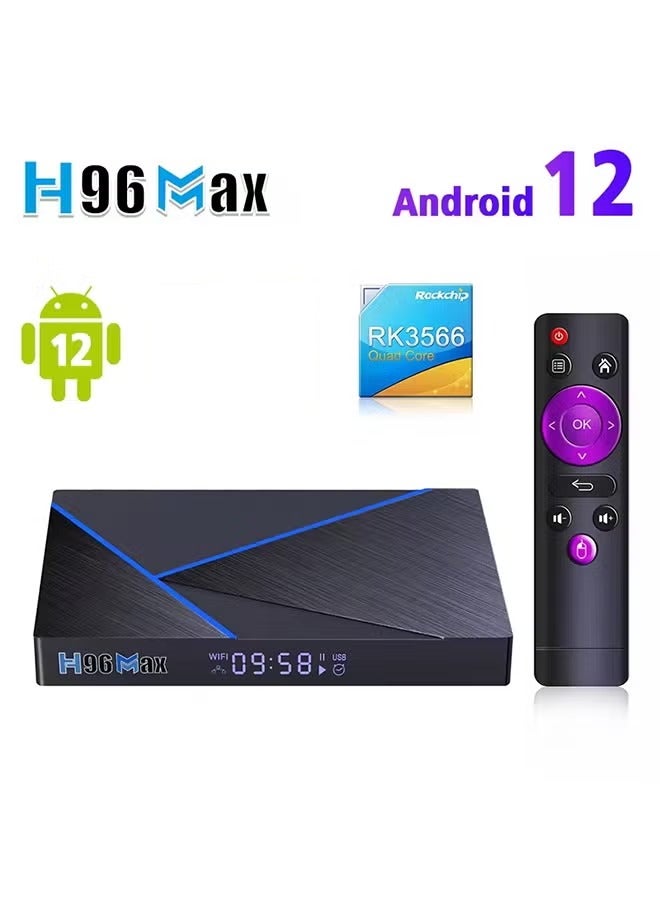 H96 Max V56 Android12 Smart TV Box RK3566 Quad-Core 4K 2.4G/5G WiFi BT4.0 1000M LAN 8GB 64GB Set Top Box - Image 1