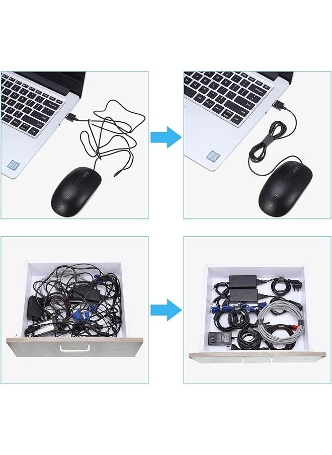 erorex Cable Ties Organizer 3 Roll Cable Straps Cable Clips Cable Ties Hook And Black Organizing Cord Organizer Reusable Cable Management Loop Nylon Fastening Tape Wire Organizer For Home Office Total 3M  - Image 4
