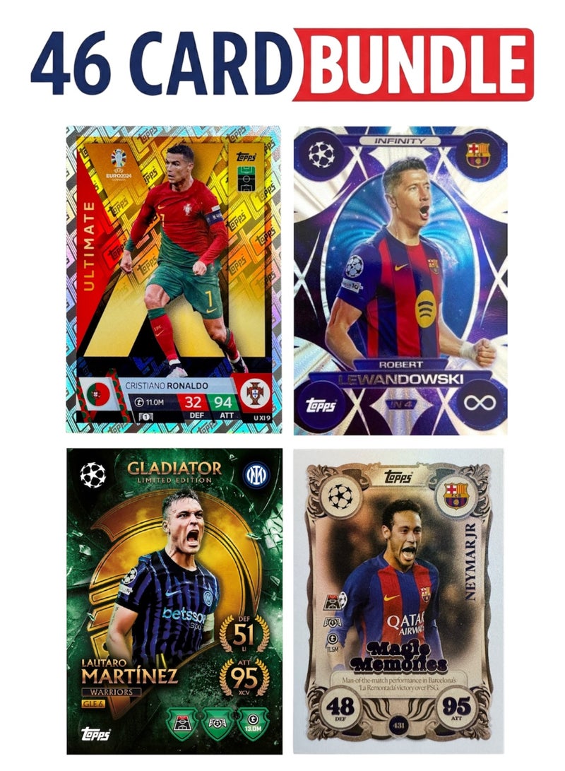 Topps Match Attax 25/26 - Bundle 46 Cards including Cristiano Ronaldo & Lewandowski - Image 1