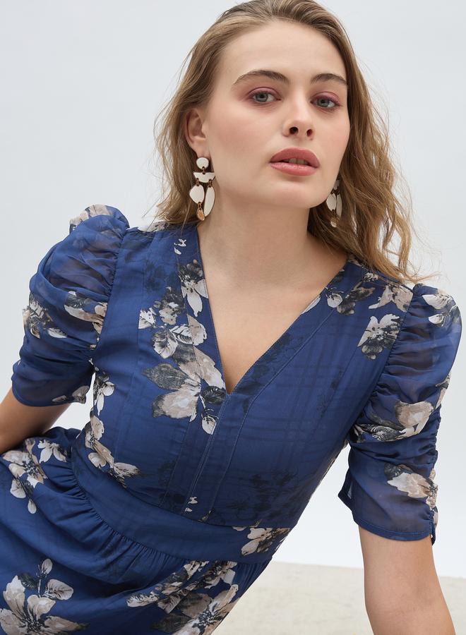 ستايلي فستان طبقات بنقشة الزهور - Image 4