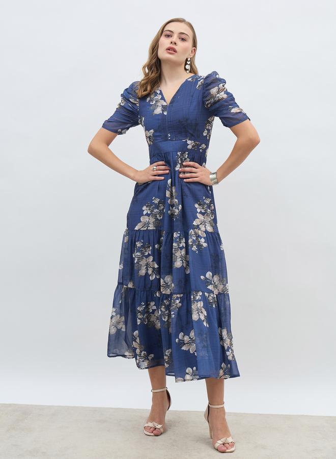 ستايلي فستان طبقات بنقشة الزهور - Image 2