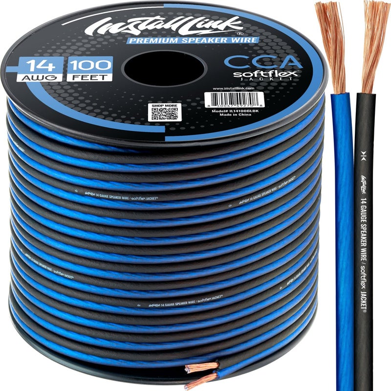 Install Link 14 AWG Gauge Speaker Wire Cable 100 Feet Stereo Car or Home Theater CCA