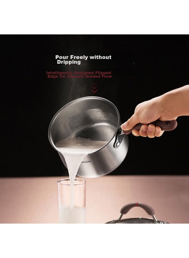 Supor Small Red Circle 304 Stainless Steel Milk Pot Core Color Series 16cm Compatible With Open Flame And Induction Cooktops Rt16aa1 - Image 1