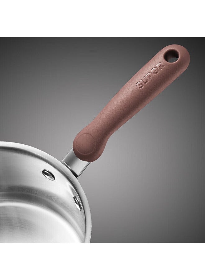 Supor Small Red Circle 304 Stainless Steel Milk Pot Core Color Series 16cm Compatible With Open Flame And Induction Cooktops Rt16aa1 - Image 2