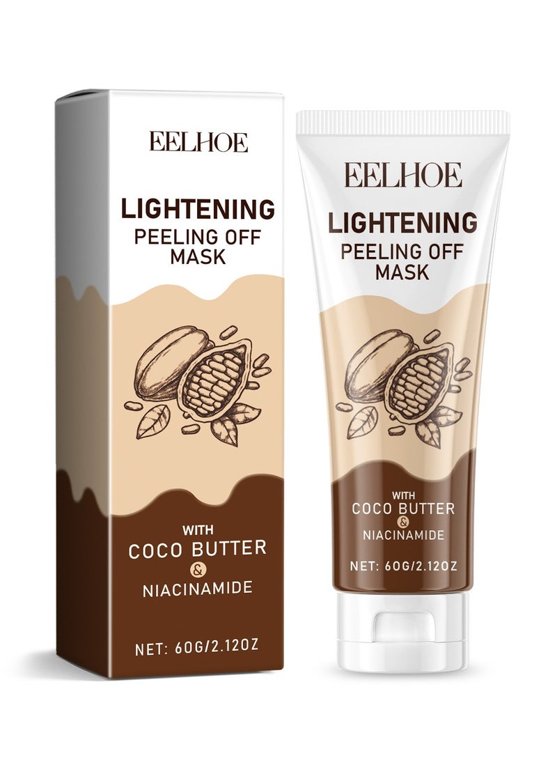 EELHOE Lightening Peel off Mask, Instant Whitening Niacinamide Peel-Off Mask, Lightening Peel off Mask with Chocolate and Niacinamide, Moisturizing 60g - Image 1