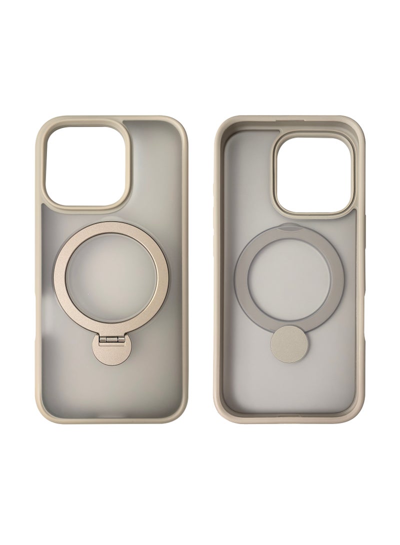 iPhone 16 Pro Magsafe Case with Magnetic Invisible Stand Cover Soft Silicone Phone Cover with Kickstand - Image 1