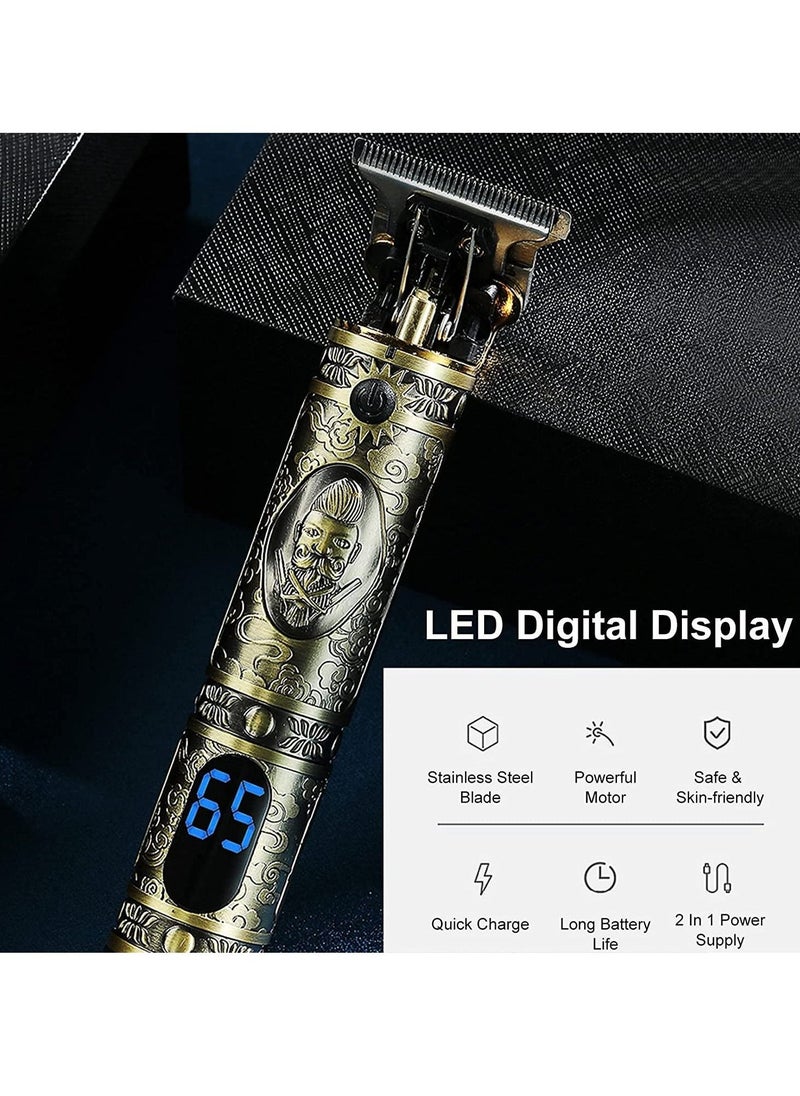 مقصات شعر VGR للرجال ماكينة حلاقة كهربائية مع مشط توجيه شاشة LCD قابلة للتعديل لاسلكية وقابلة لإعادة الشحن ماكينة حلاقة كهربائية للمبتدئين صالونات الحلاقة والتشذيب - Image 2