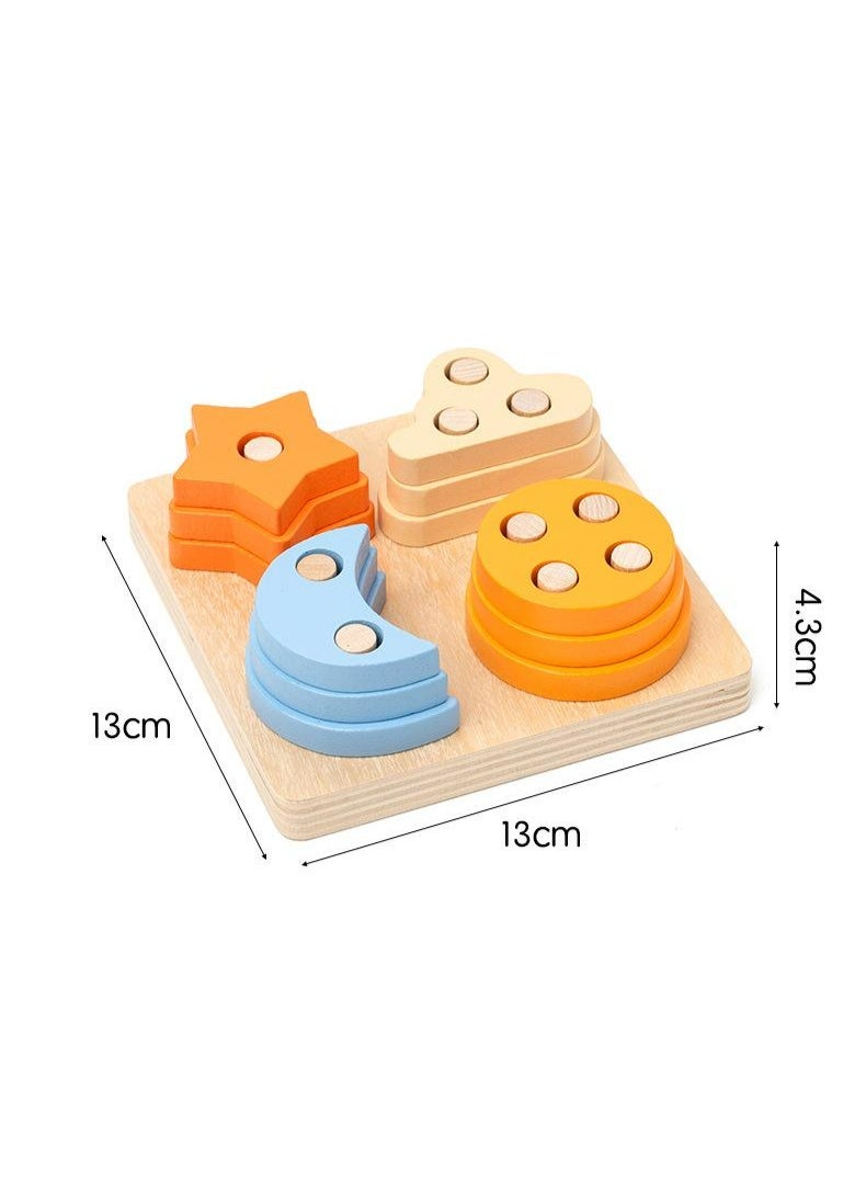 Geometric shape intelligence development toys, 13 geometric shape matching toys cm removable building blocks, suitable for children under 6 years old, size 13x13x4.5 cm  - Image 5